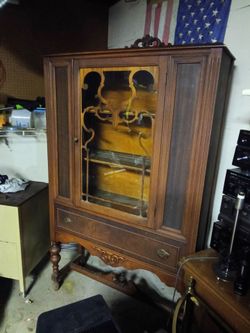 Antique Jacobean  Revival China  Cabinet