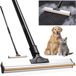 Carpet Rake for Pet Hair Removal Broom - Advanced Reusable Cat Dog Hair Remover Tool, 50"" Long Handle Pet Hair Remover Brush for Furniture, Couch, Ca