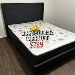 New Queen Bed Frame With Mattress 