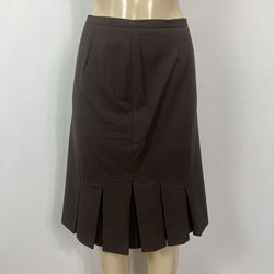 Suit Skirt Brown Pleated Size 8 