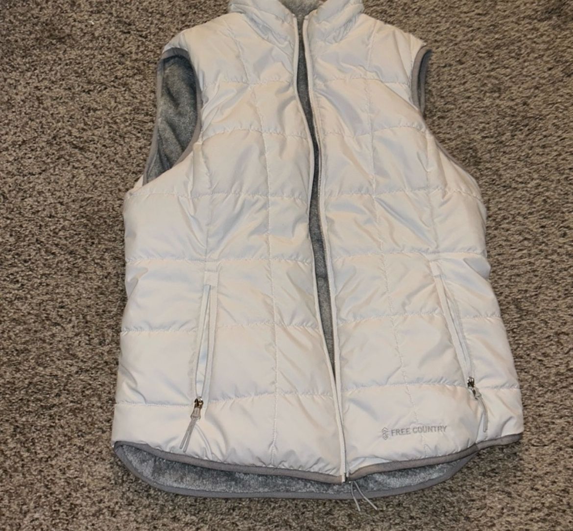 Reversible Puffer White/Gray Vest