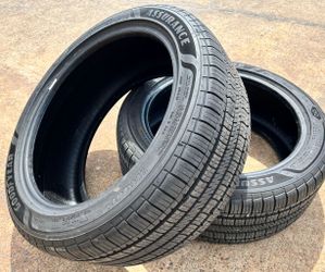 TWO (2X) LIKE NEW GOODYEAR ASSURANCE A/S TIRES 245/45/19 