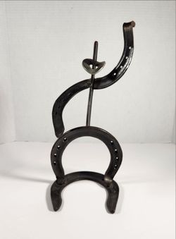 Handmade Horseshoe Cowboy Western Theme Iron Art Rustic