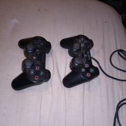 Sony Two Controllers PlayStation 1 Wireless 1 With A Cord Wire There Are Two For The Price Of One