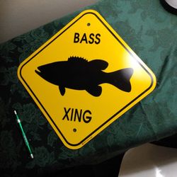 Bass Xing Metal Sign 