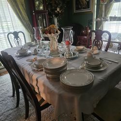 2 Pieces china cabinet Table with six chairs 