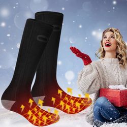 Heated Sock Rechargeable Electric Boot for Outdoor Fishing Climbing Skiing Black