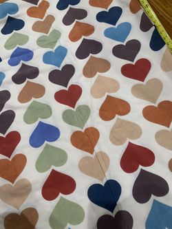 Adorable heart and primary color FULL size top sheet.