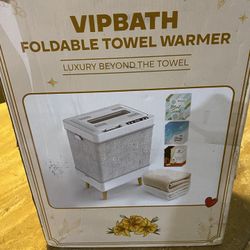 New! Vipbath foldable towel warmer. Dual safety shut off. 12 aroma discs. Located near 35th St. and Thunderbird. Phoenix 85032.