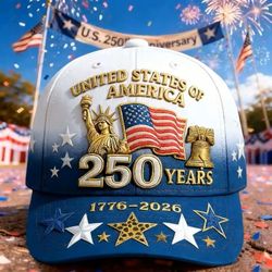 America 250, White 3D Ball Cap