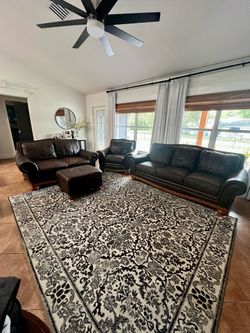 3-pc Leather Sofas plus Ottoman