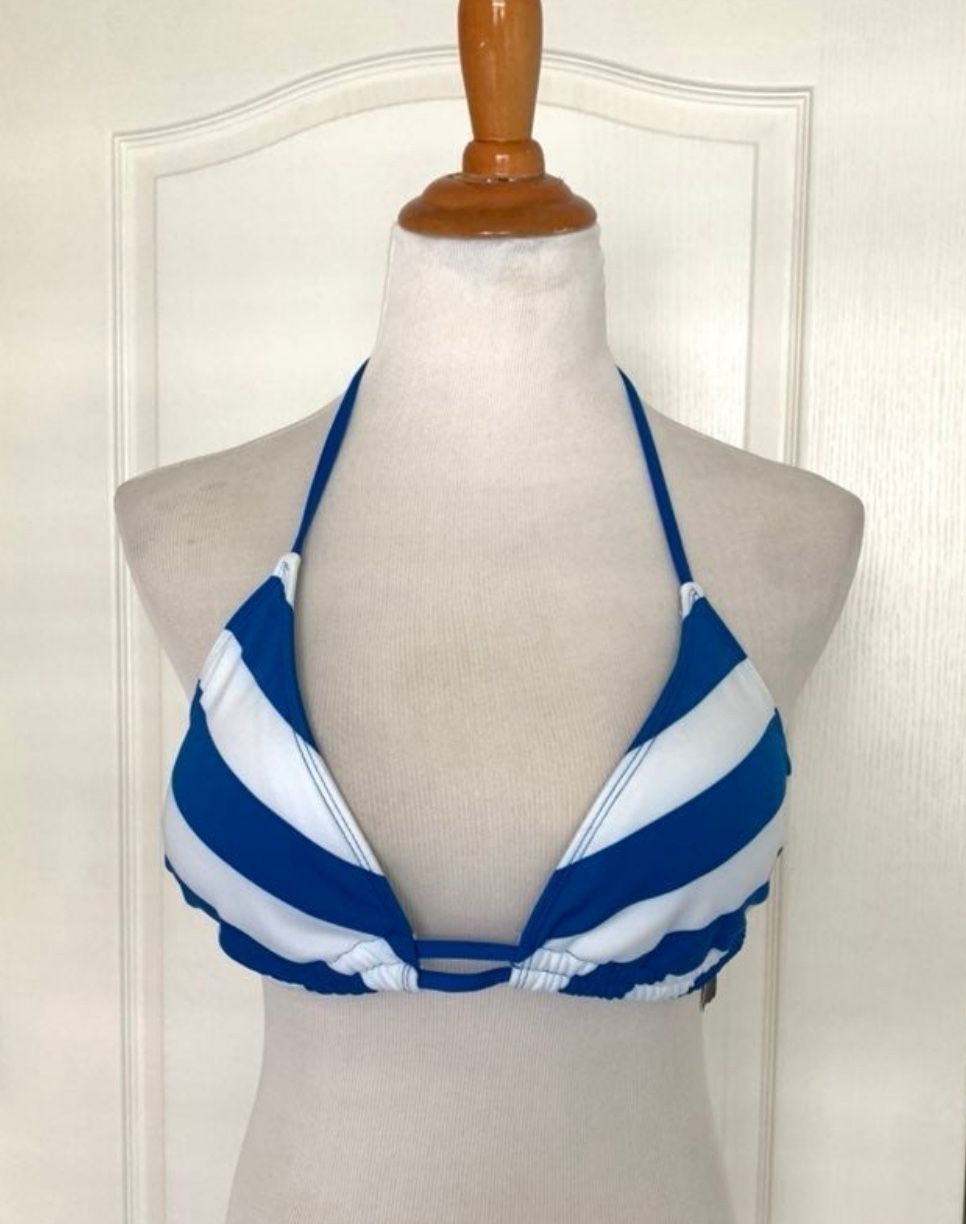 NWT Striped Bikini Top Size Large
