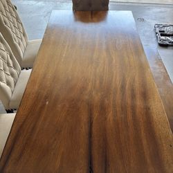 Wood Dining Table with chairs and bench