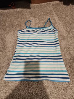 deb blue and white striped tank top Medium