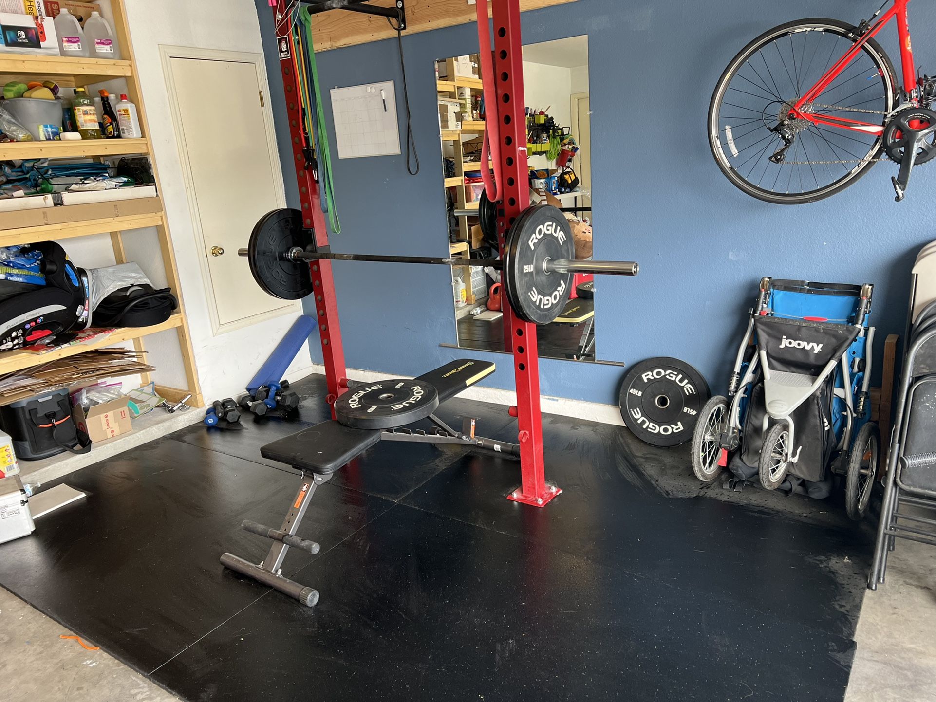 Bench Press, Weights, Squat Rack, Olympic Barbell