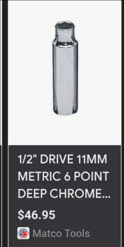 Mateco tools 11mm deep socket 6 point