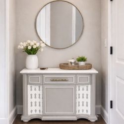 ✨ Modern Minimalist Entryway Table – 38” x 30” – Beautifully Restyled ✨