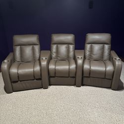 Theater Movie Leather Reclining Chairs 