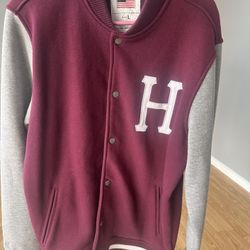 Huf Varsity Jacket Burgundy L very good condition