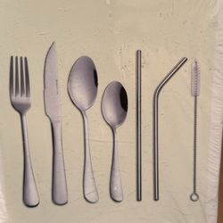 Stainless Steel Travel Cutlery Kit, Portable Flatware Set, Travel Camping Utensil Dinnerware Set