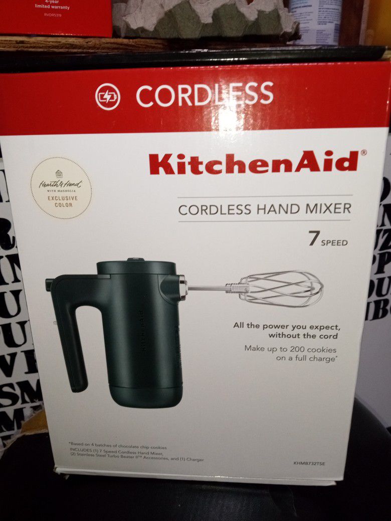 KitchenAid Cordless Hand Mixer 7 Speed (KHMB732TSE) Hearth &Hand w/  Magnolia
