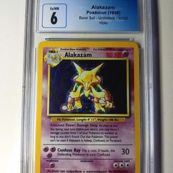 Pokemon CGC 6 Alakazam (1999) Base Set-Unlimited-1/102 Holo
