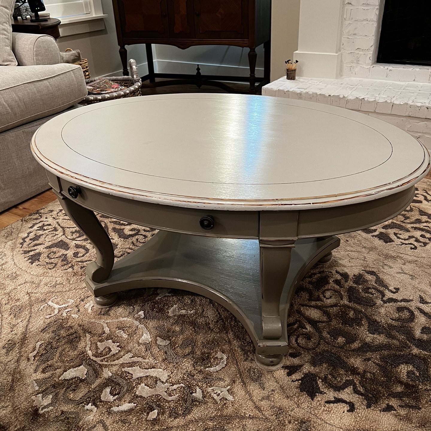 French Provincial, Mahogany, And Pine Antique Table
