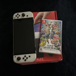 Nintendo Switch Oled Model With Super Mario Smash Bro 