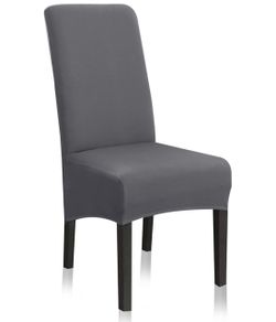 4 pcs Stretch Dining Chair Slipcovers, Removable Washable Soft Spandex Extra Large Dining Room Chair Covers Gray