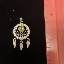 1 Peridote, 1 Clear Quartz, 1 Citrine, 5 Sand Stone = 8 Necklace Charms 