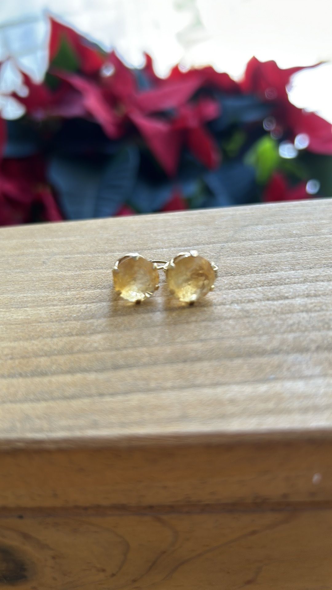 14 K Gold & Topaz Earrings