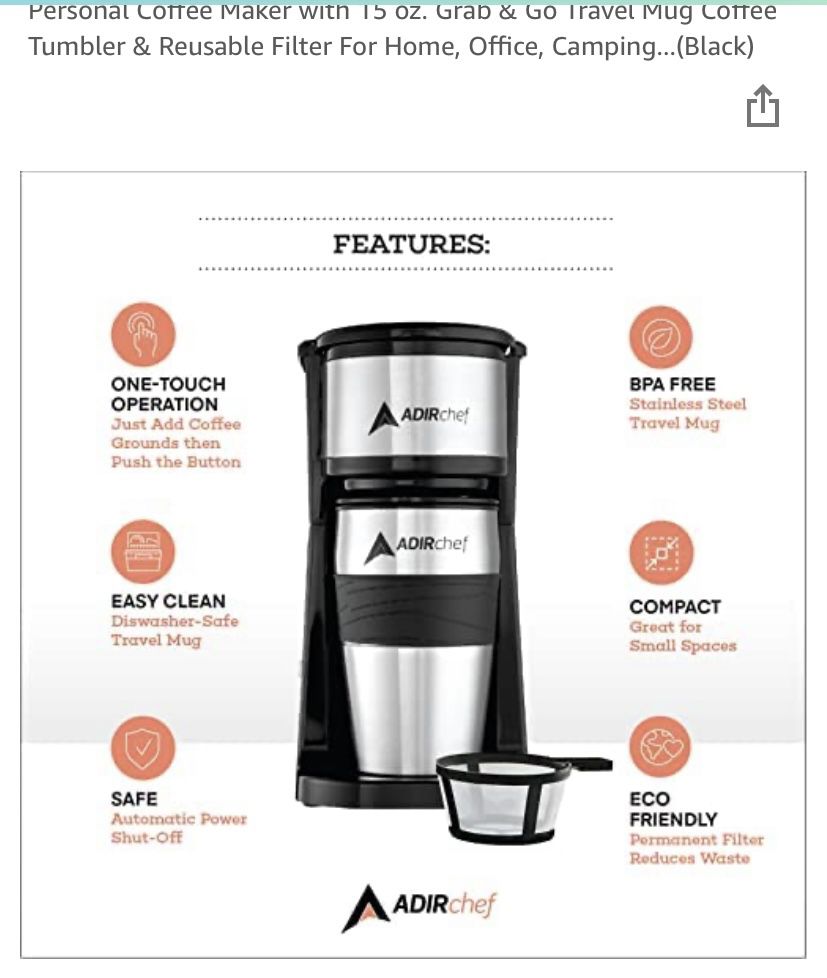 Adir Single Serve Coffee Maker /mug 