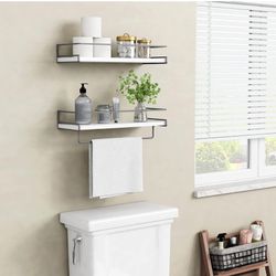 white/black floating shelves 