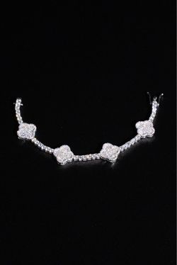 Moissanite four leaf clover bracelet 925 silver