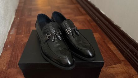 Giovanni Valentino Black Embossed Loafers - Men’s Size 290 (US 11 or 10.5)