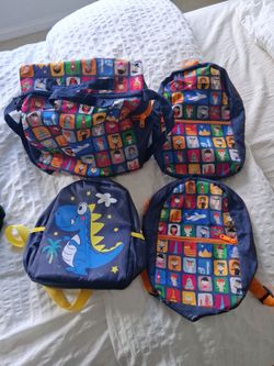 Set of 3 backpacks and 1 duffle bag kids toddlers babies