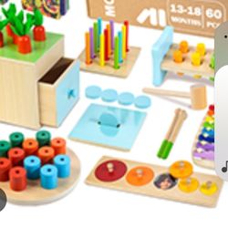 Sets Of Educational Wooden Toys 