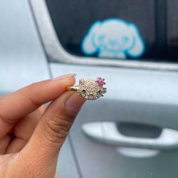 Bling Hello Kitty Ring Gold Plated 