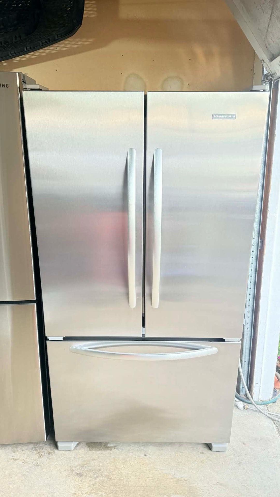 Stainless steel kitchen aid refrigerator