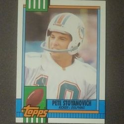 1990 Topps Pete Stoyanovich Miami Dolphins #320 Football Card Collectible Vintage Sports Trading Professional Pro