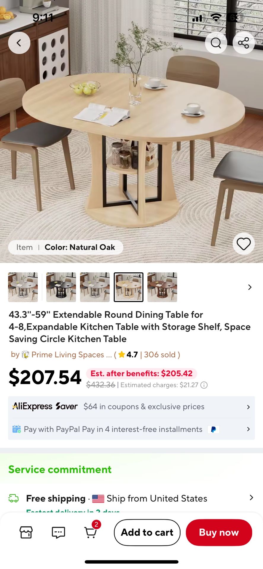 Extendable Natural Oak Dining Table In Box.