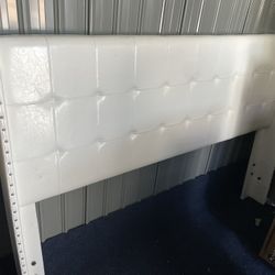 White leather queen, headboard