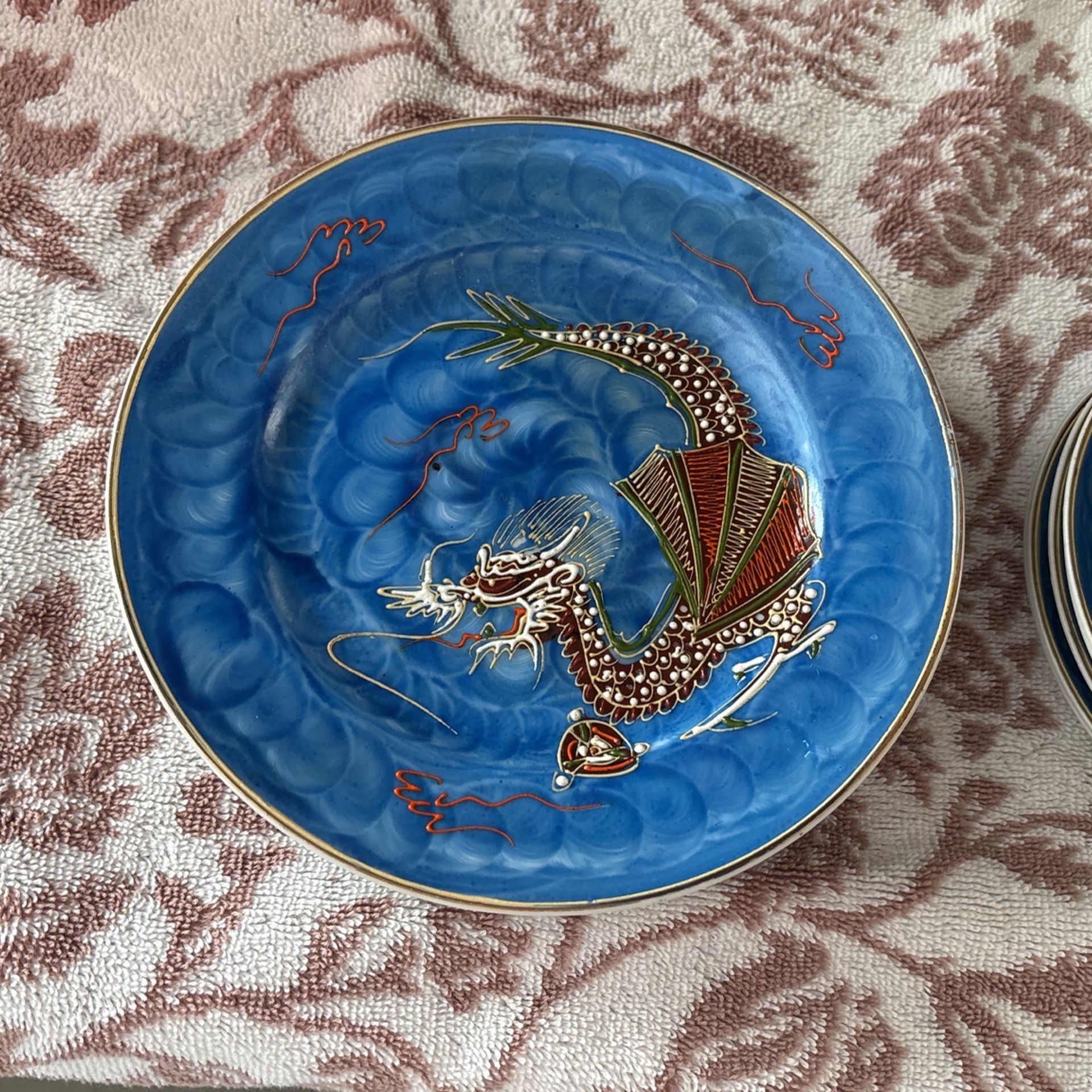 Raised Vintage Dragon Plates