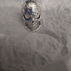 Gothic Skeleton Silver Plated, Ring Size 9 1/2 