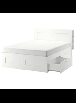 Brimnes IKEA bed and storage headboard