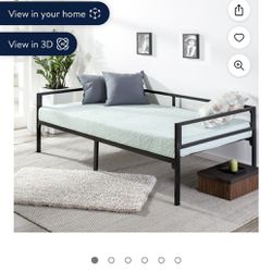 Twin Metal Day Bed Frame With Mattress 
