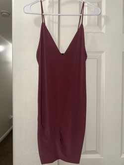 Burgundy Slip Mini Dress