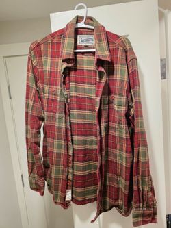 L Schott Bros Red Button Up Shirt