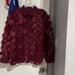 Trendy Wine Red Blouse