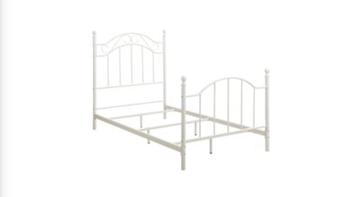 Twin beds frame: white